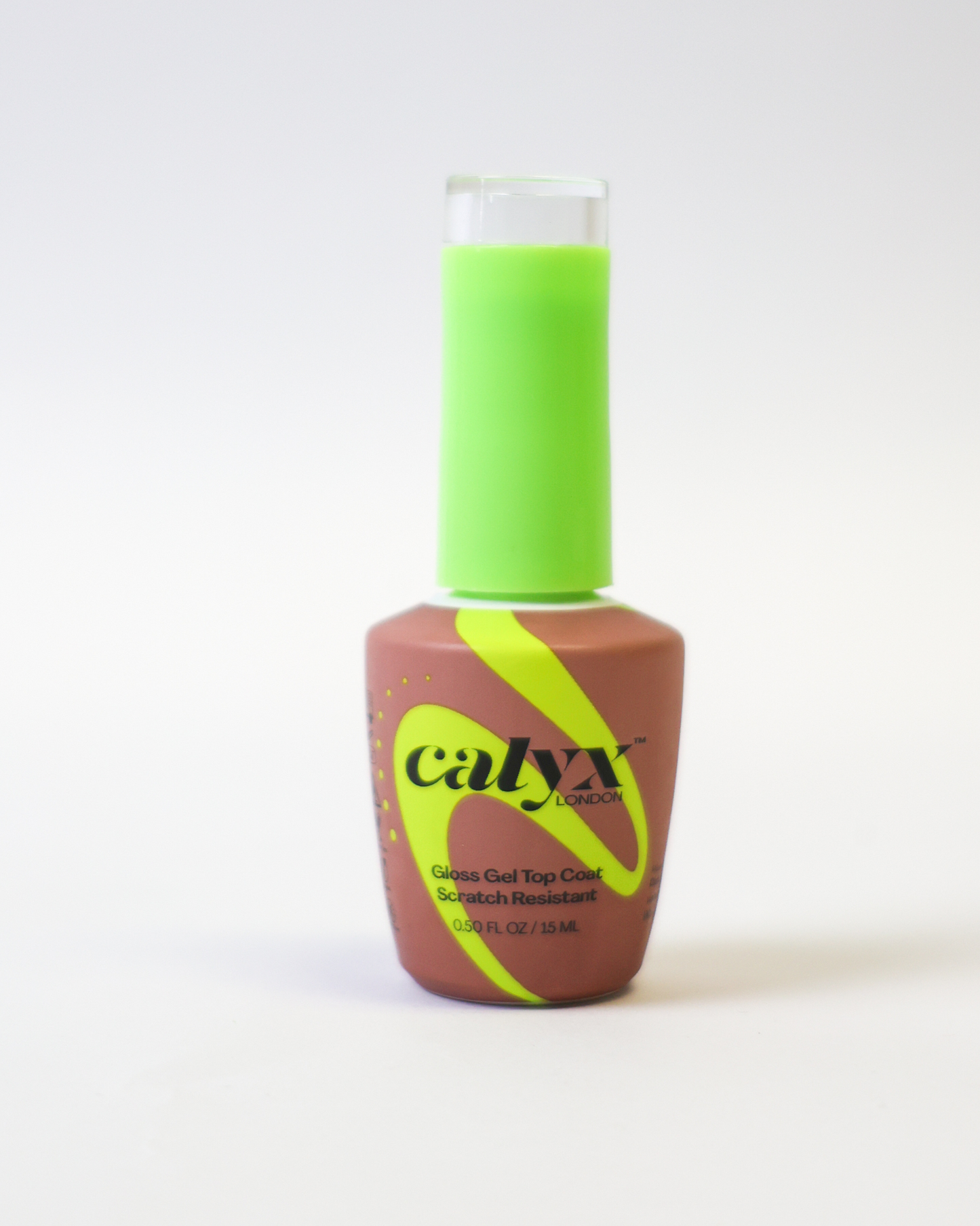 Glossy UV Topcoat UV gel topcoat bottle by Calyx London