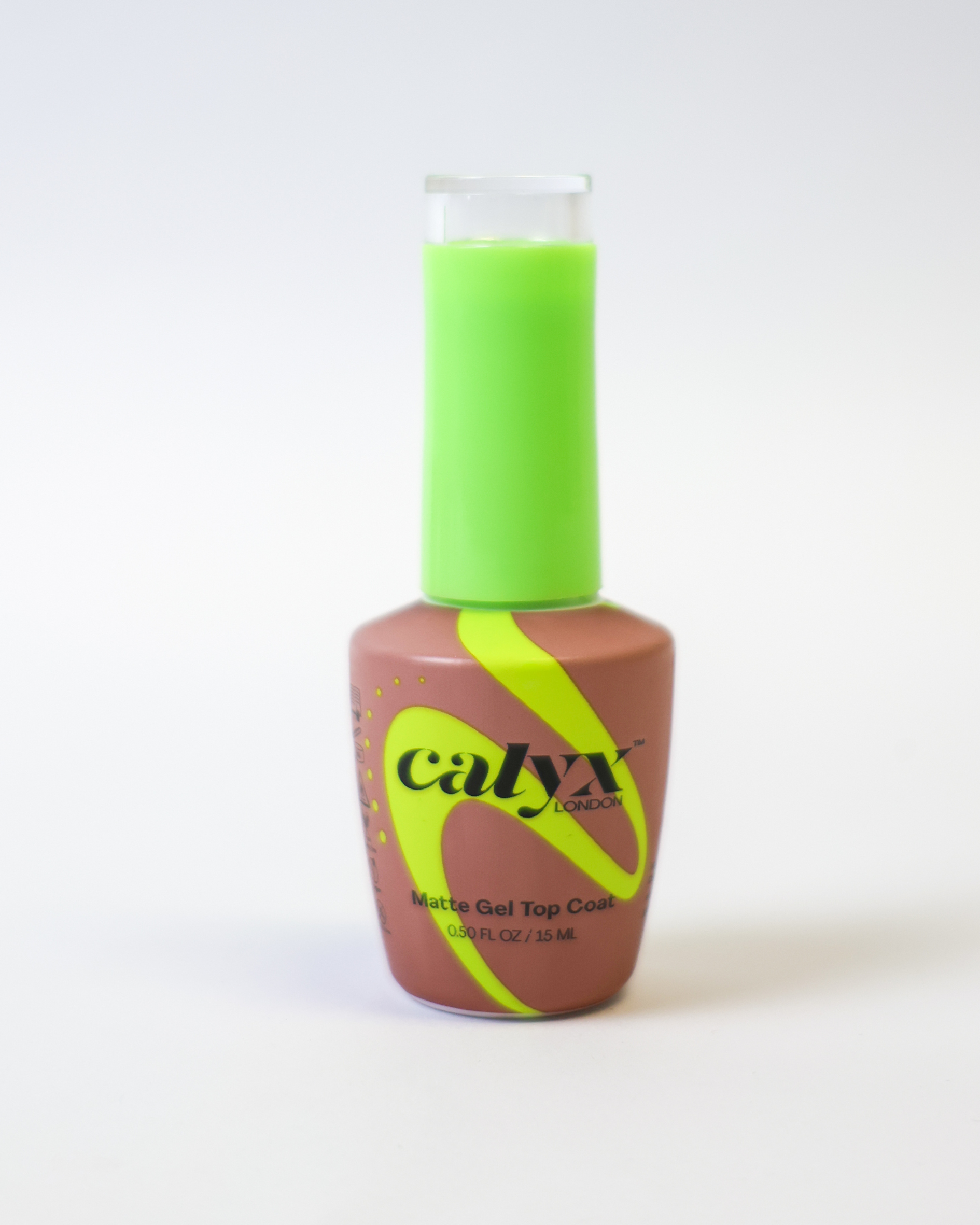 Matte UV Topcoat UV gel topcoat bottle by Calyx London