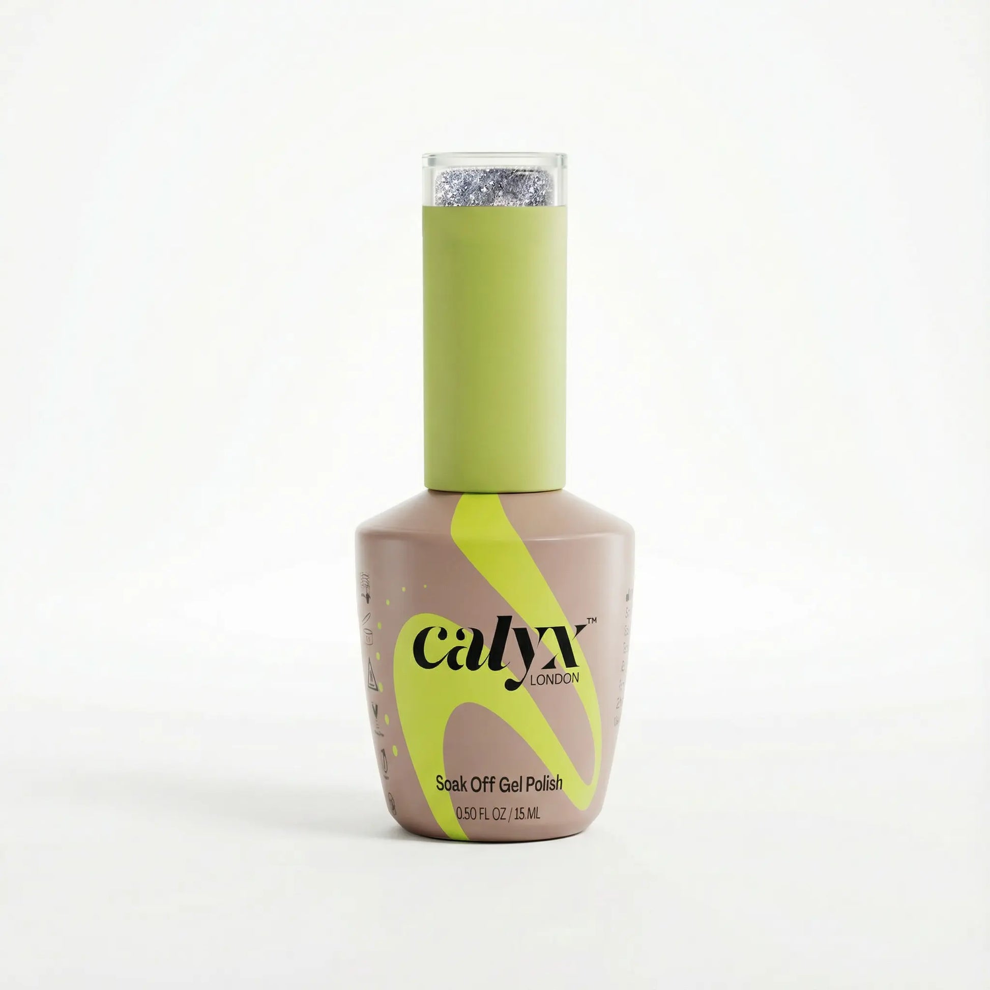 calyx london glitter silver gel polish 