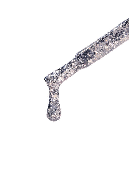calyx london mirror ball gel polish glitter silver 
