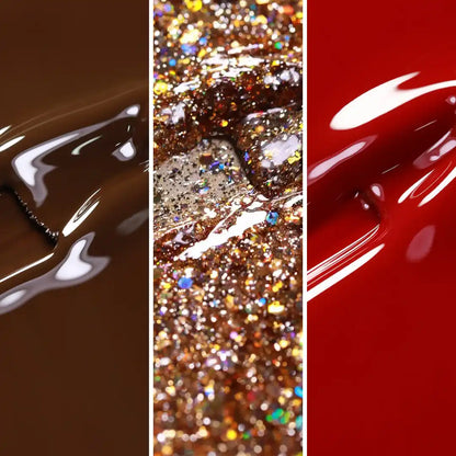 calyx london brown glitter red money talks bundle gel polish 
