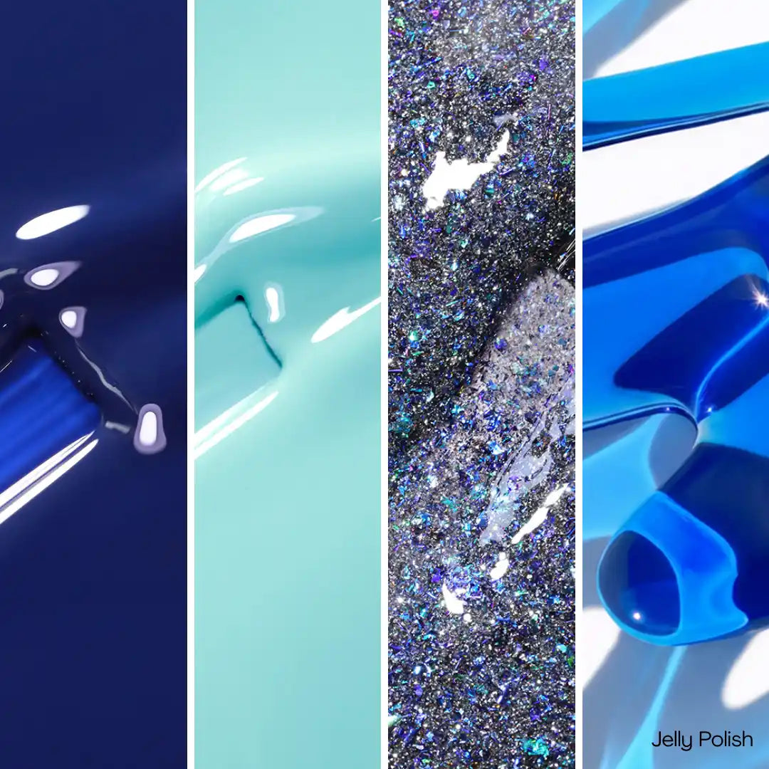 calyx london sky bundle blue jelly polish gel glitter 