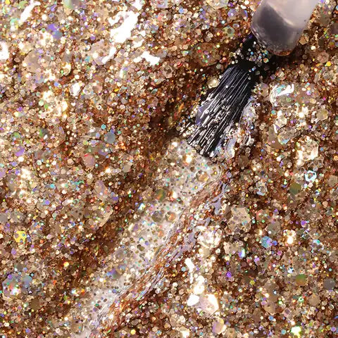 calyx london sunburst glitter gel polish gold