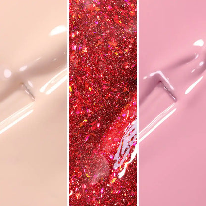 calyx lonodon gel polish bundle thirst trap red pink porcelain glitter