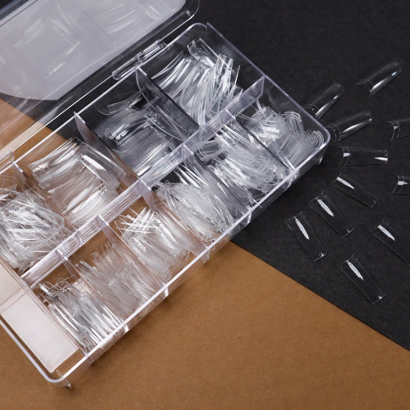 Half Cover Tips Clear professional nail product by Calyx London