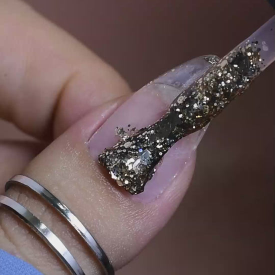 calyx london gold rush glitter gel polish 
