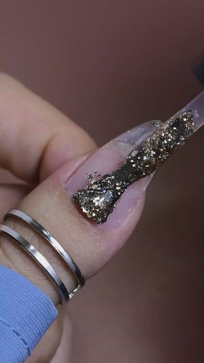 calyx london gold rush glitter gel polish 