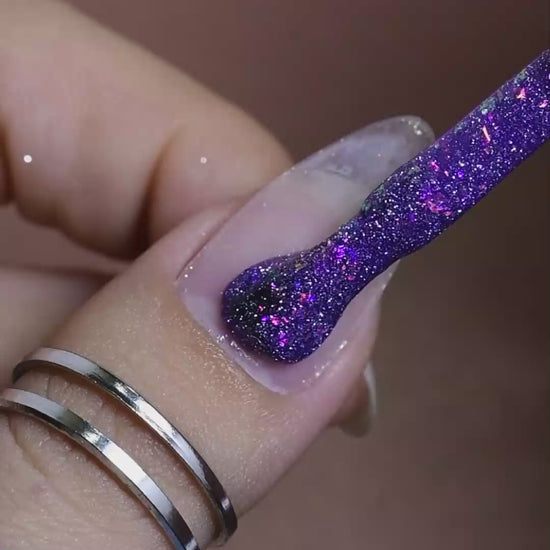 calyx london stardust glitter gel polish purple