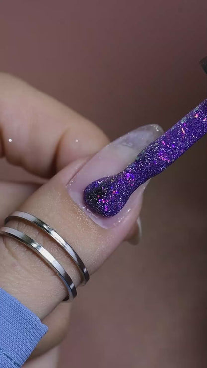 calyx london stardust glitter gel polish purple