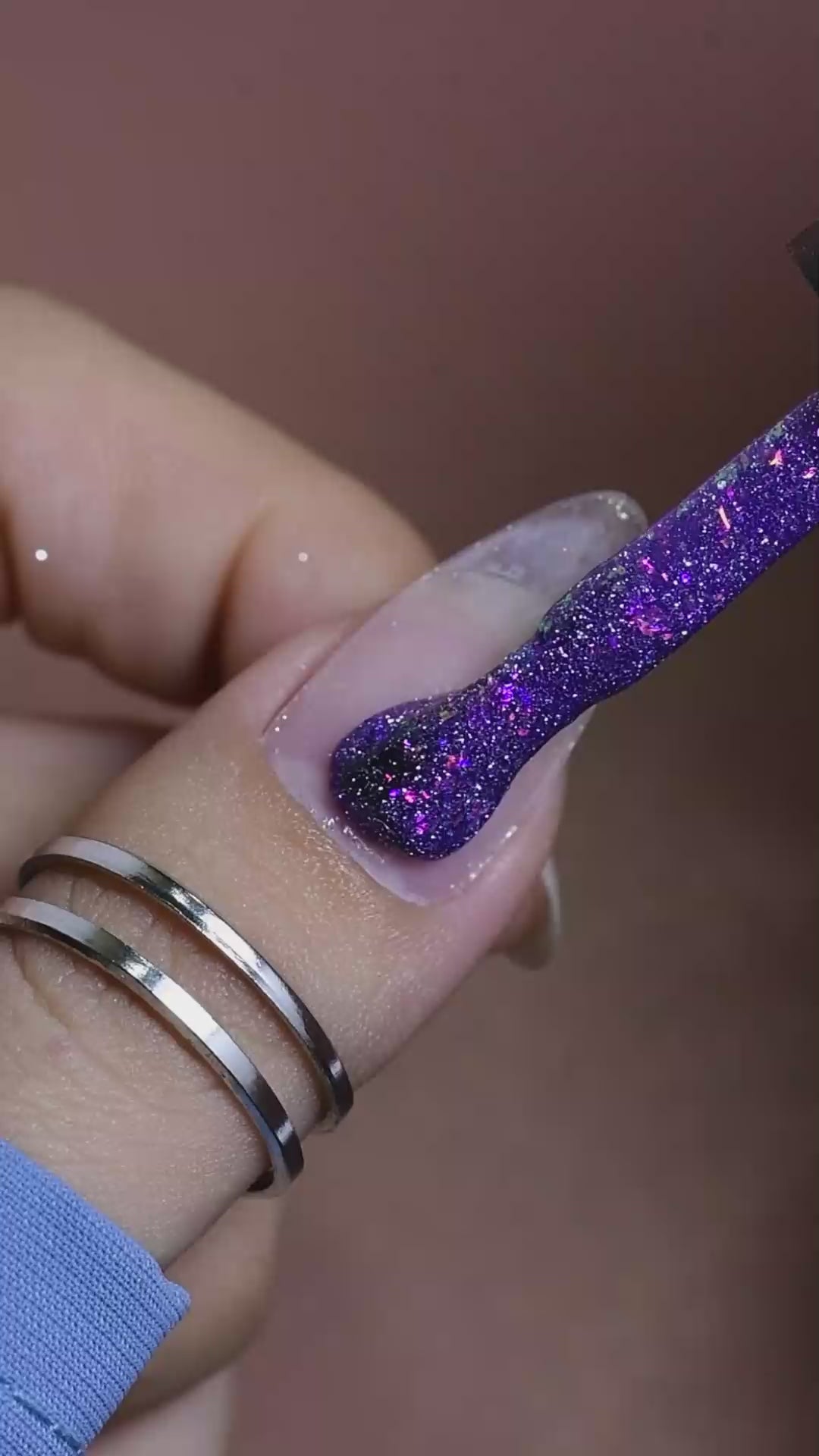 calyx london stardust glitter gel polish purple