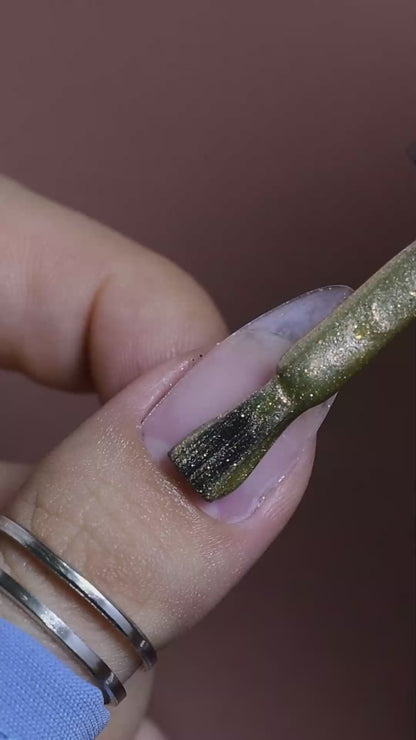 calyx london guilded garland glitter gel polish gold