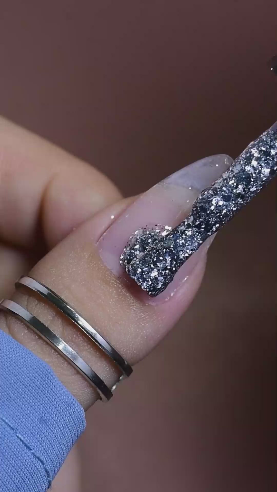 calyx london mirror ball gel polish glitter silver 
