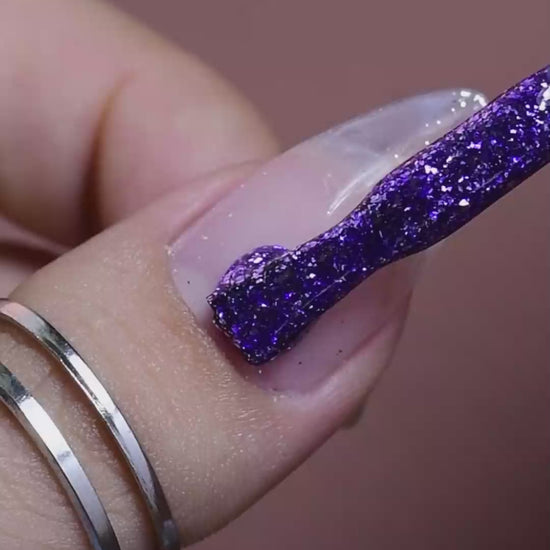 calyx london concord spritz gel polish purple glitter