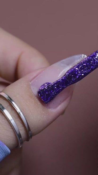 calyx london concord spritz gel polish purple glitter