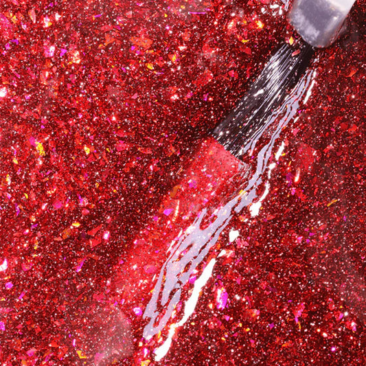 Scarlett Confetti UV Gel Polish UV gel polish bottle by Calyx London